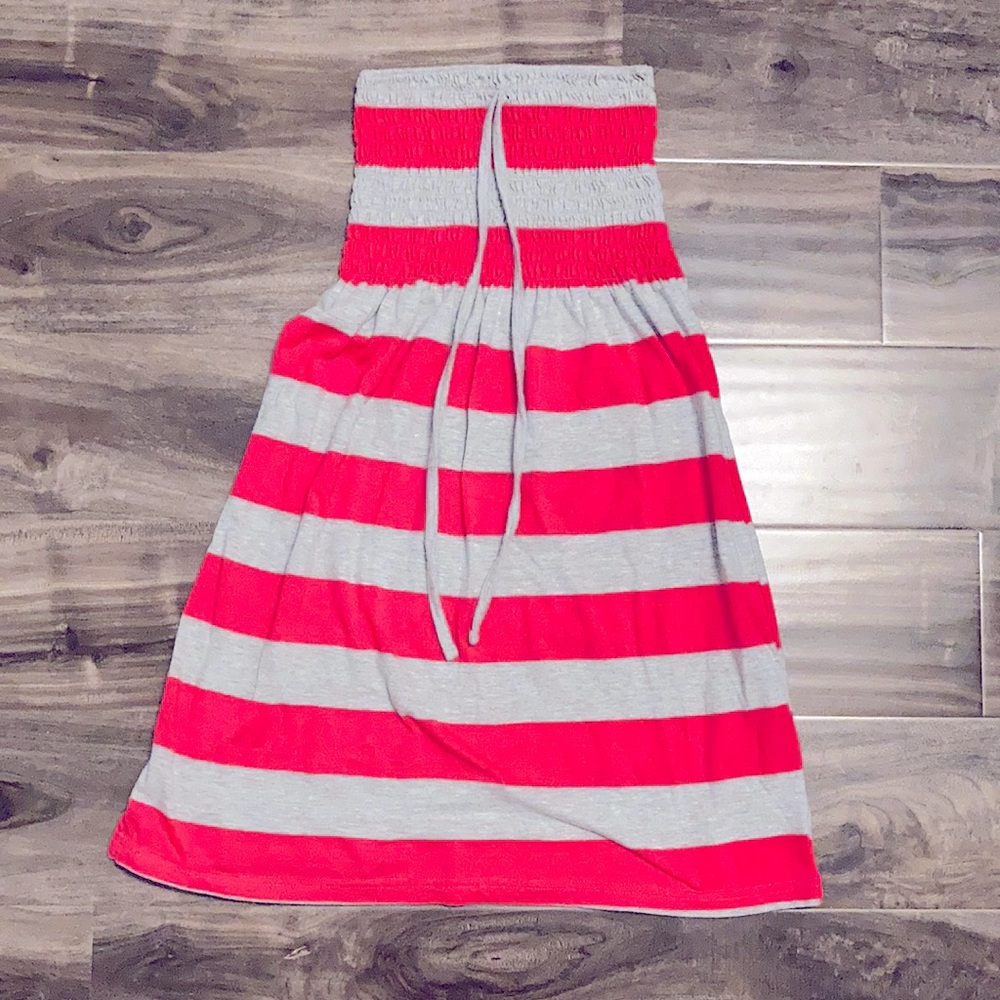 Striped Strapless Dress